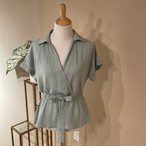 Sage Green Blouse Size Sm